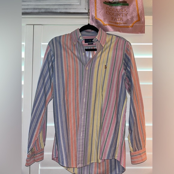 Multi Colored Striped Polo Ralph Lauren Button Down Shirt - Picture 1 of 3